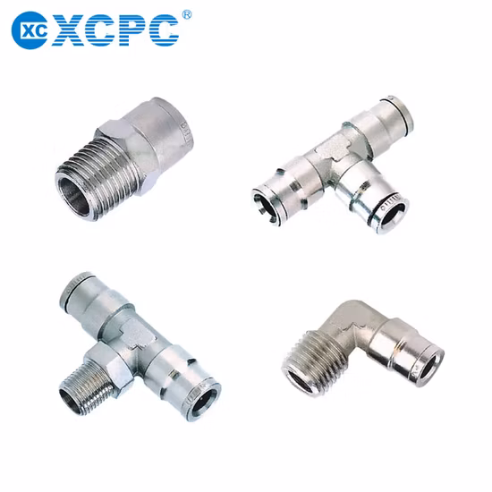 Black Blue PC PE Air Hose Connector Pipe Joint Push-in Plastic Stainless Steel Quick Coupler Rapid Metal Pneumatic Tube Fittings