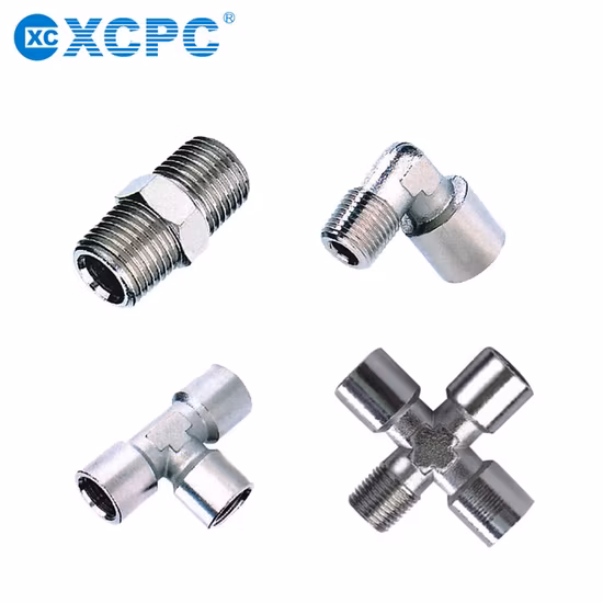 Black Blue PC PE Air Hose Connector Pipe Joint Push-in Plastic Stainless Steel Quick Coupler Rapid Metal Pneumatic Tube Fittings